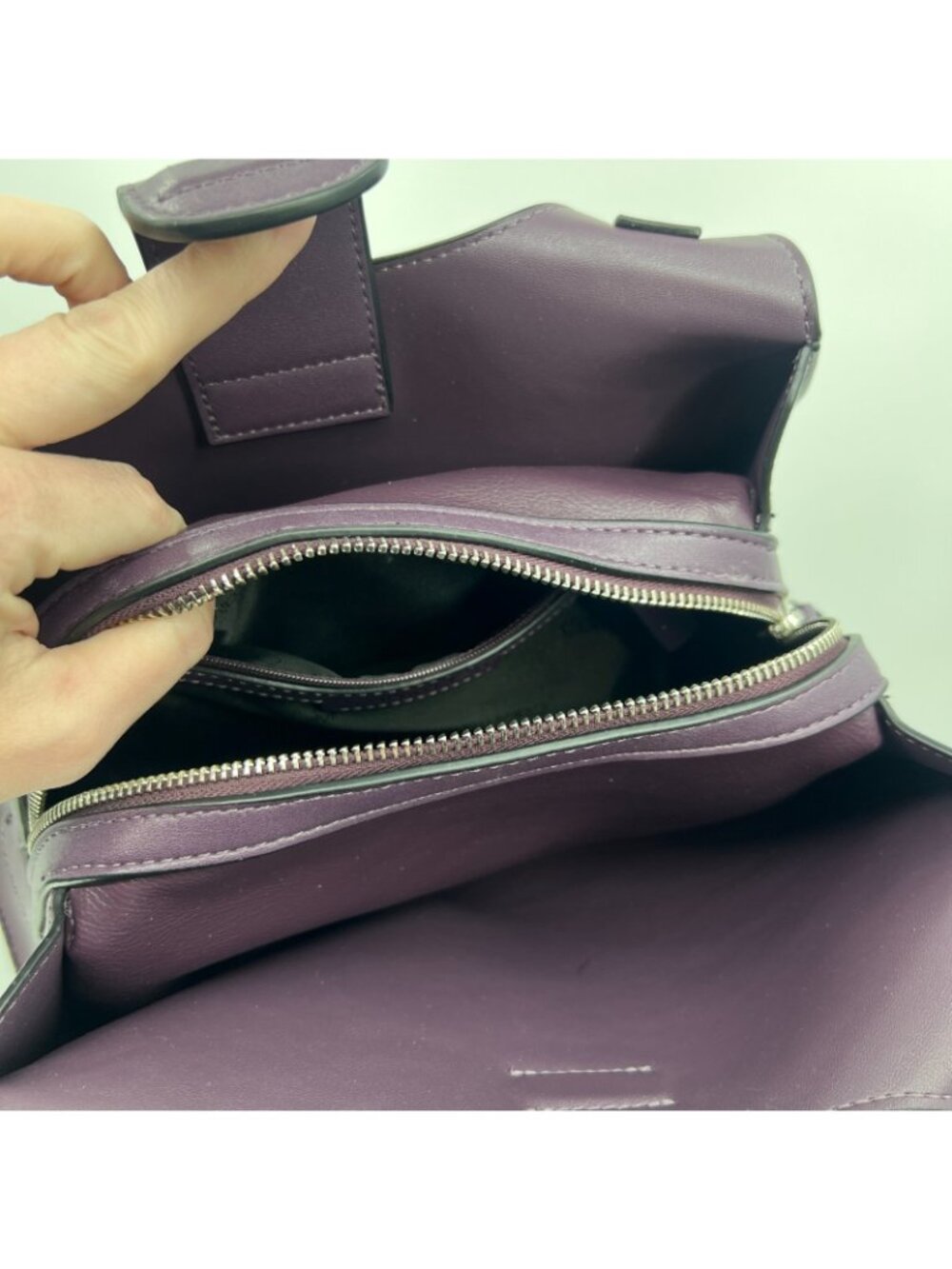 Calvin Klein Purple Leather Shoulder Bag - Picture 5 of 5